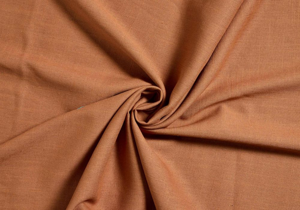 Linnen viscose stof roestbruin
