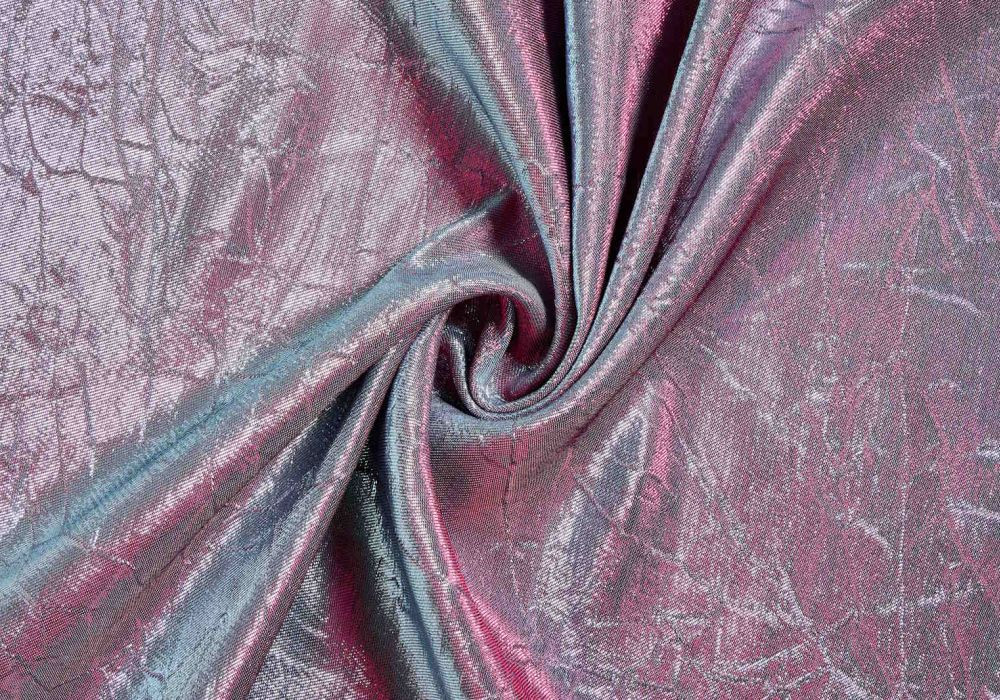 Metallic Lurex Stof Blauw Rood