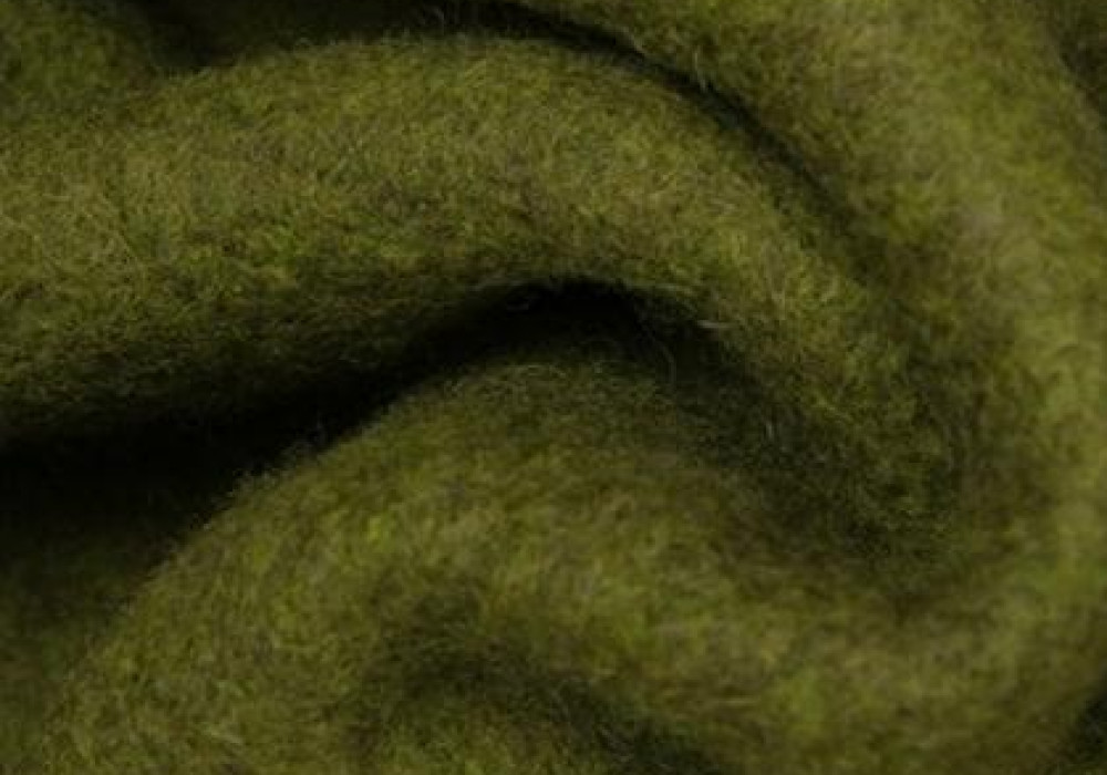 Mantelstof olijf-groen wol