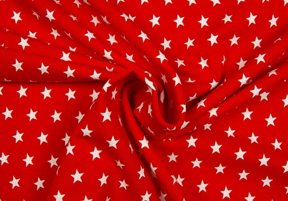 Sterren tricot rood