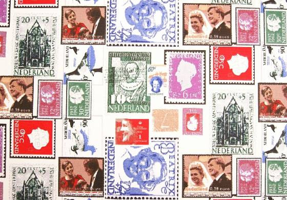 Decoratiestof Postzegels Koninklijk Huis