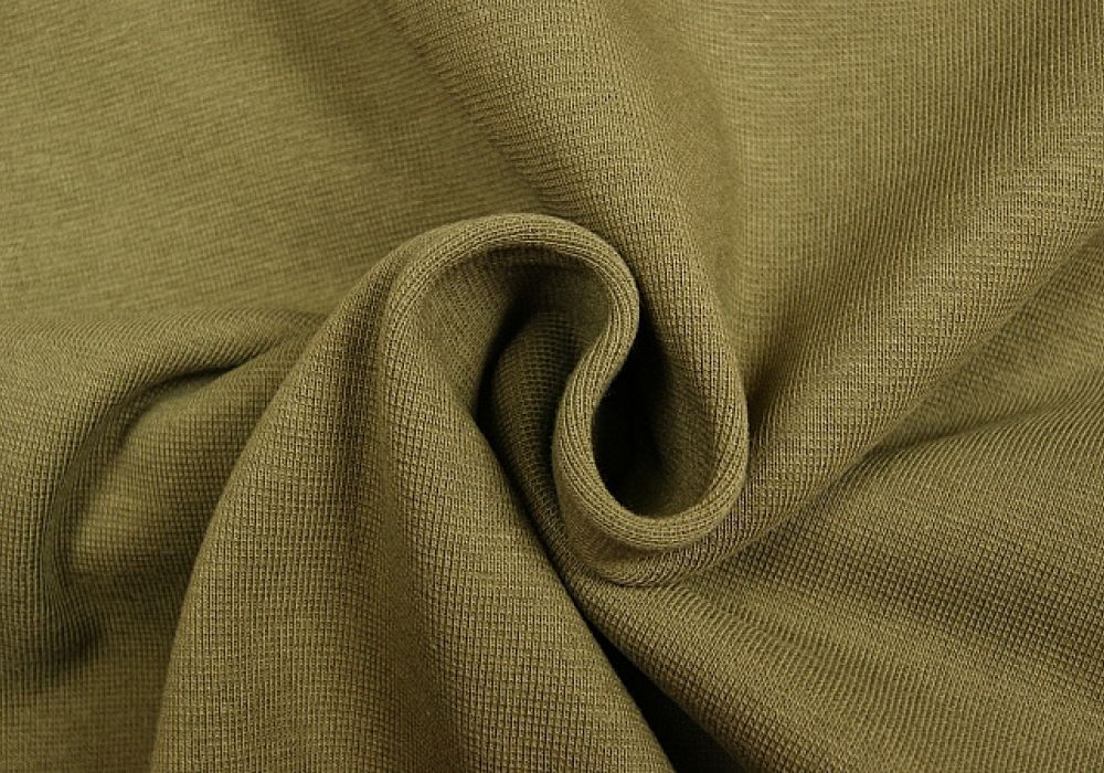 Boordstof tricot legergroen smal