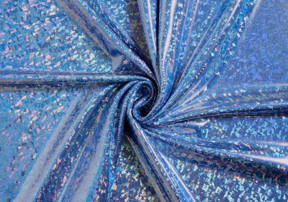 Blauwe Glitterstof met Stretch