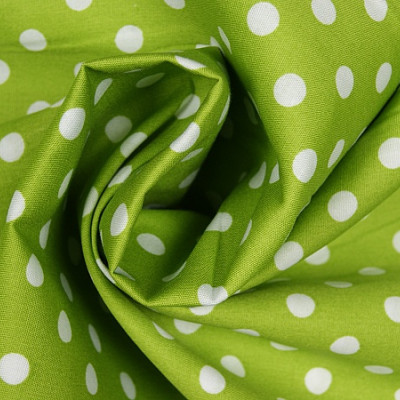 Boerenbont Grote Stip Lime Groen Wit