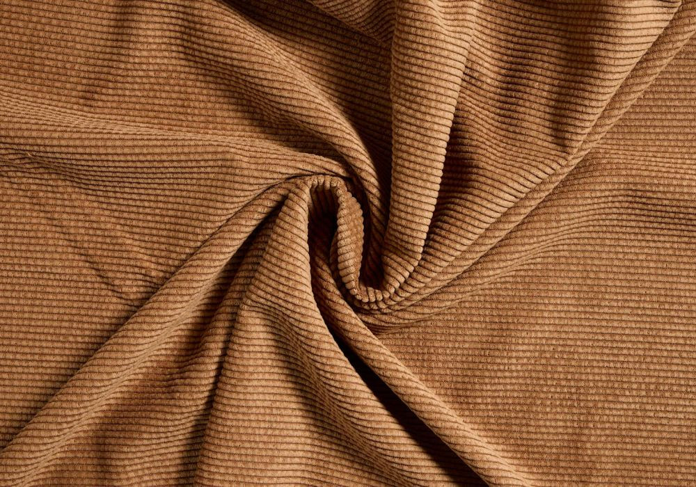 Corduroy Stof Camel Bruin