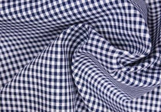 Boerenbont Ruitjes Stof marine-blauw wit ruit 2mm