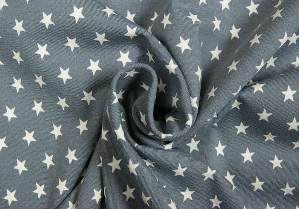 Sterren print tricot grijs